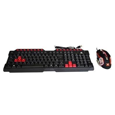 Kit Gamer Vinik VX Gaming - Teclado Multimídia, ABNT2 + Mouse Grifo, LED Vermelho - VGC-01V