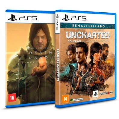 Kit Jogo Death Stranding: Versão do Diretor + Uncharted: Coleção Legado dos Ladrões, PS5