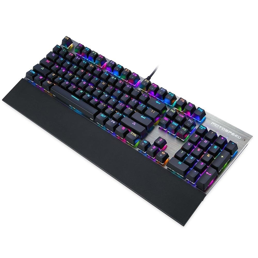 Teclado Mecânico Gamer Motospeed CK108 RGB Switch Outemu Red Preto US