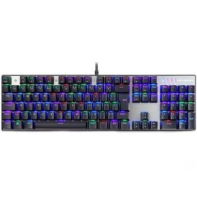 Teclado Mecânico Gamer Motospeed CK104, RGB, Switch Outemu Red, ABNT2, Prata - FMSTC0068PT