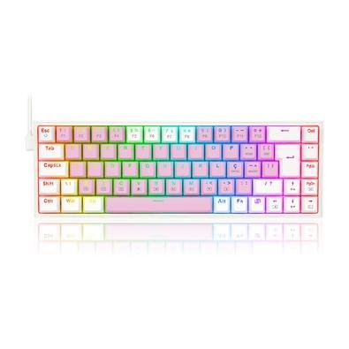 Teclado Mecânico Gamer Redragon Castor, RGB, Switch Blue, ABNT2, Rosa e Branco - K631PW-RGB (PT-BLUE)