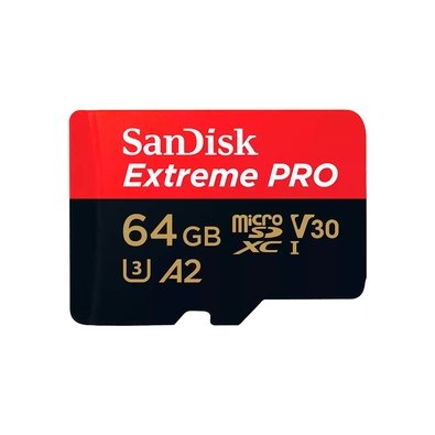 Cartão Micro SD SanDisk Extreme Pro 64GB, UHS-I, Com Adaptador 200MB/s Leitura e 90MB/s Gravação - SDSQXCU-064G-GN6MA