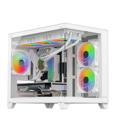 Gabinete Gamer Husky Dome 210, Mini Tower, M-ATX, Lateral e Frontal em Vidro, Branco - HGN210BR