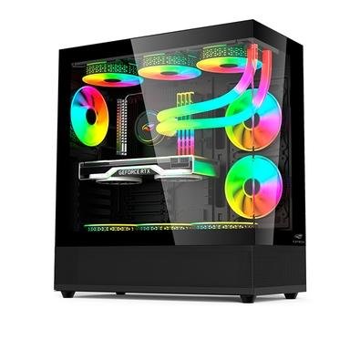 Gabinete Gamer C3-Tech Aquarius MT-G850BK, Mid Tower ATX, Lateral e Frontal em Vidro Temperado, Preto - MT-G850BK