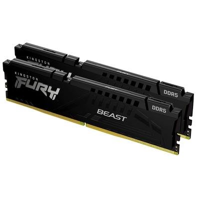 Memória RAM Kingston Fury Beast XMP, 32GB (2X16GB), 6400MT/s DDR5, DIMM, CL32, Preto - KF564C32BBK2-32