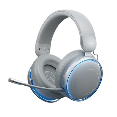 Headset Gamer Sem Fio Machenike GX60, Surround 7.1, Drivers 53mm, ANC, LED BLUE, Wireless 2.5Ghz, Bluetooth 5.4, Cinza - GX60