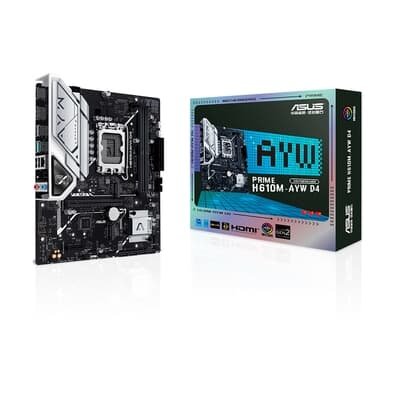 Placa Mãe ASUS H610M-AYW D4, Intel LGA 1700, H610, DDR4, M-ATX - 90MB1GF0-M0EAY0