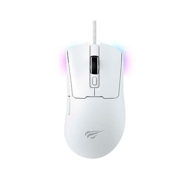 Mouse Gamer HAVIT Professional, 12000 DPI, 7 Botões, RGB, Branco - MS966 White