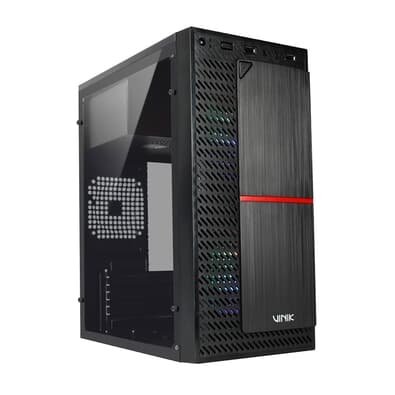 Gabinete Gamer Vinik Plate, Mid Tower, M-ATX, Lateral em Acrílico, Com 2 Fans - GGPACBK