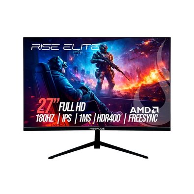 Monitor Gamer Rise Mode Prime 27", FHD, 180Hz, 1ms, IPS, FreeSync, HDR 400, HDMI e DisplayPort, sRGB 110%, Preto - RM-MOG-27F180FH-B