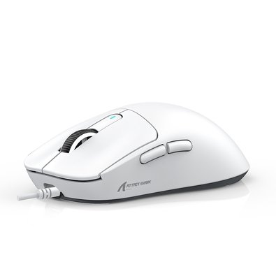 Mouse Gamer com Fio Attack Shark X3, 12.800 DPI, 6 Botões Programáveis - Branco