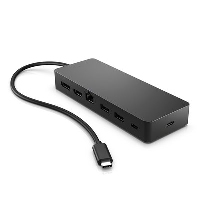 Hub USB-C HP Universal Multiport, 7 em 1, HDMI, DisplayPort, Ethernet, Suporte 2x 4K, Cinza Espacial - 50H98AA#ABL