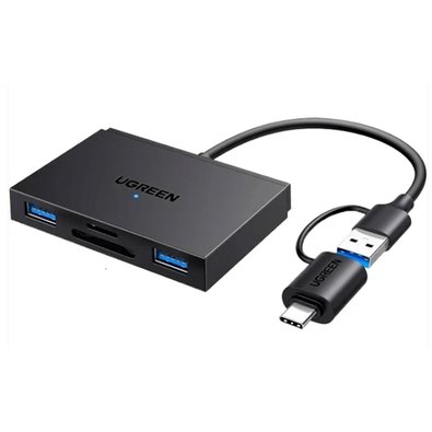 Adaptador HUB Ugreen, USB-C e USB-A para SD/TF e 2x USB-A - UG-45167