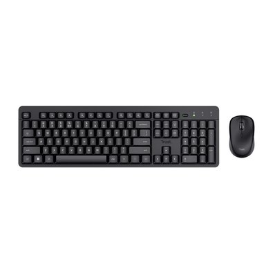 Kit Teclado e Mouse Sem Fio Trust ODY II, 1600 DPI, Pilhas Inclusas, ABNT2, Preto - 26014