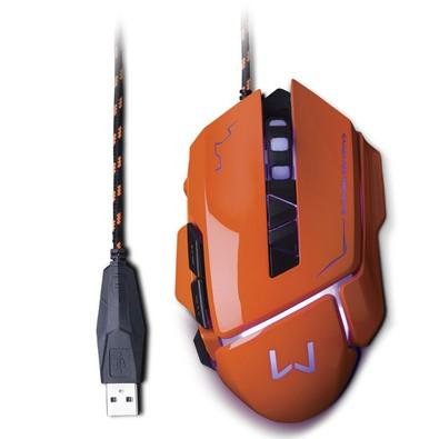 Mouse Gamer Warrior 3.200DPI USB Laranja - MO263