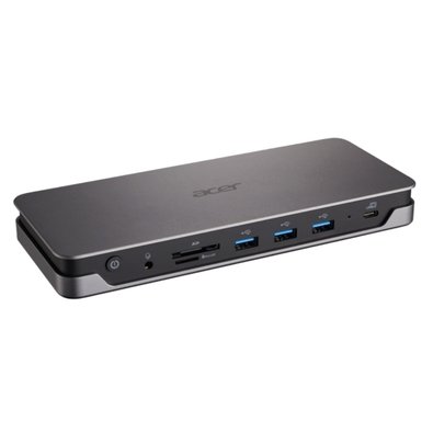 HUB DockStation Acer ADK233 USB-C para 2x HDMI 2.0, DisplayPort 1.4, 3x USB 3.1, USB-C 3.1, Ethernet, Áudio, Cartão SD, Preto - GP.DCK11.00Q
