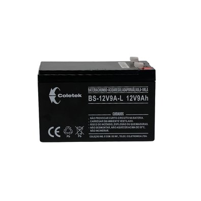 Bateria Selada Coletek Energia BS-12V9A-L T1, 12V, 9Ah. Preta - BS-12V9A-LT1