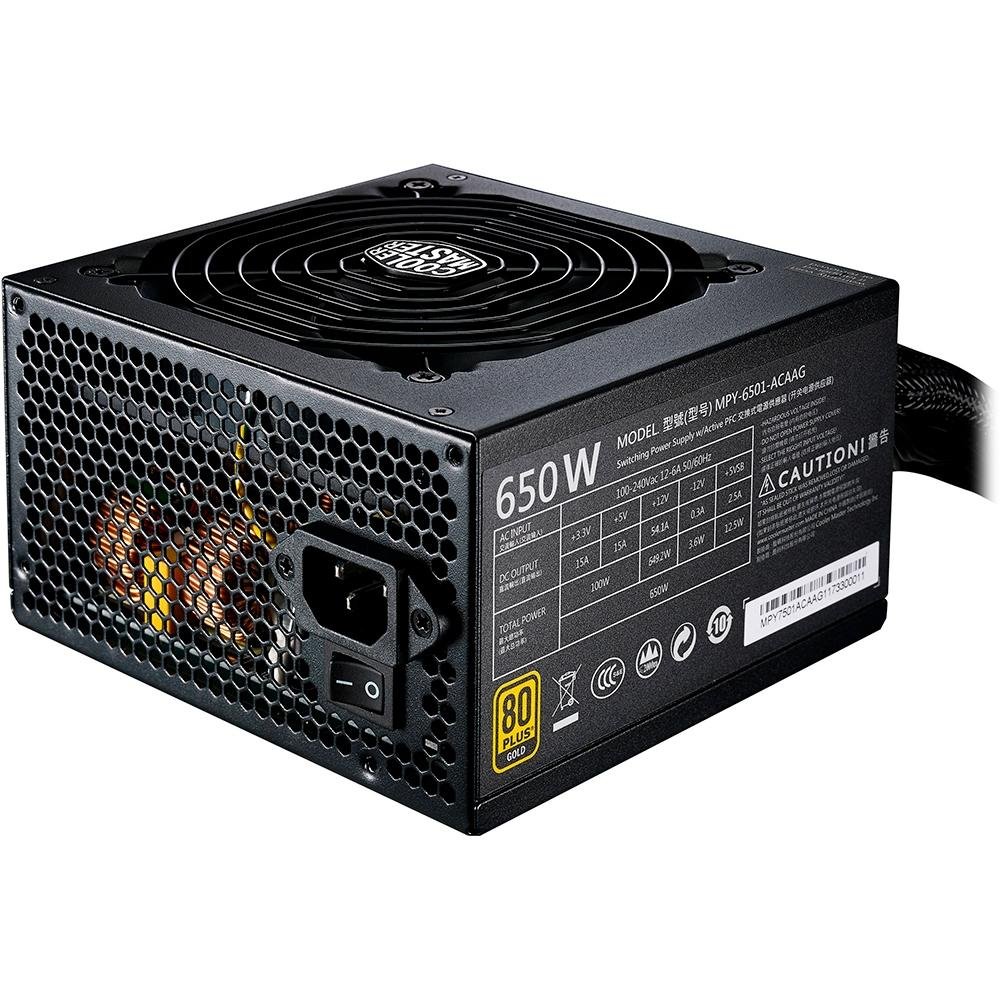 Fonte Cooler Master MWE 650W, 80 Plus Gold - MPY-6501-ACAAG Fonte Cooler Master MWE 650W, 80 Plus Gold - MPY-6501-ACAAG