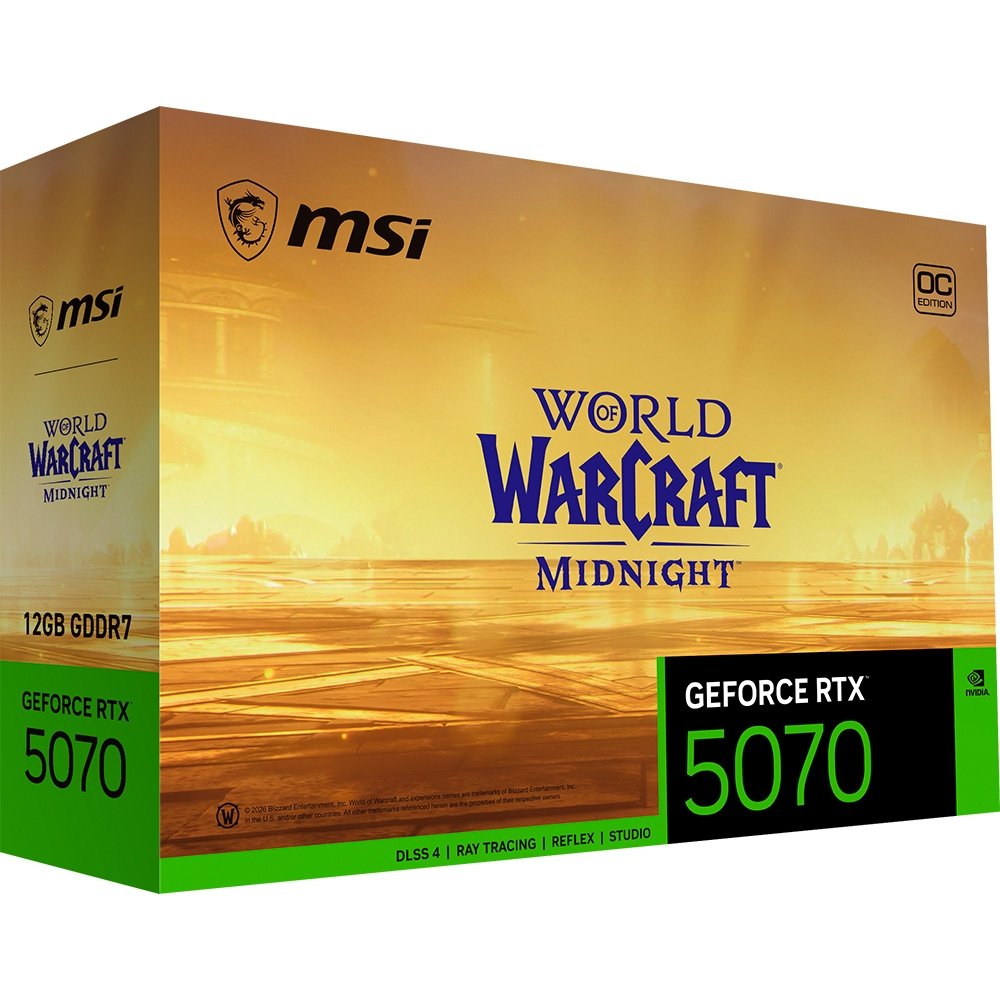 RTX 5070 12G MSI WoW Midnight Light OC | KaBuM!
