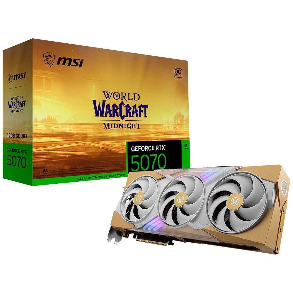 MSI GeForce RTX5070 OC Wowコラボ　レシート付き RTX 5070 12G MSI WoW Midnight Light OC | KaBuM!