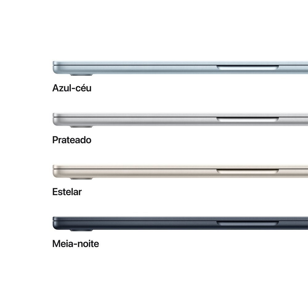MacBook Air Apple 15" Chip M5, CPU de 10 Núcleos, GPU de 10 Núcleos, Neural Engine de 24 Núcleos, 1TB, Estelar - MDVF4BZ/A