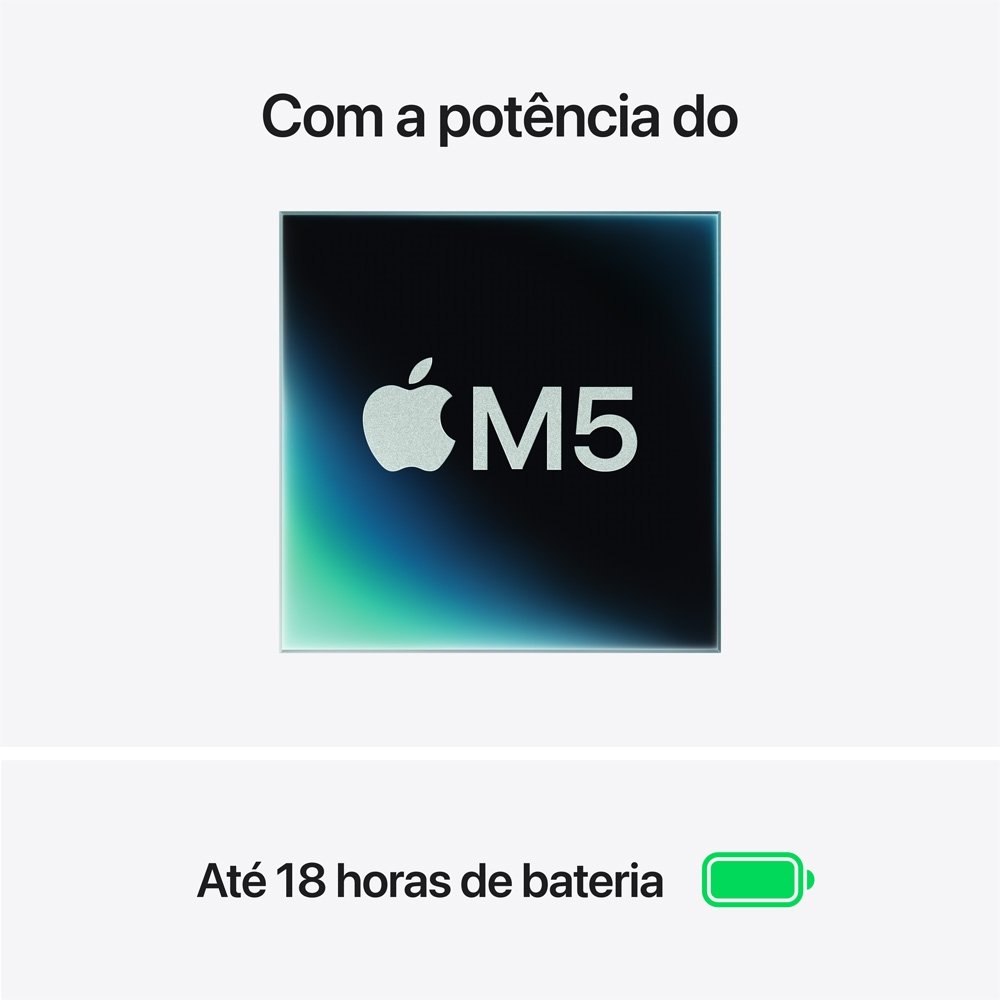 MacBook Air Apple 15" Chip M5, CPU de 10 Núcleos, GPU de 10 Núcleos, Neural Engine de 24 Núcleos, 1TB, Estelar - MDVF4BZ/A