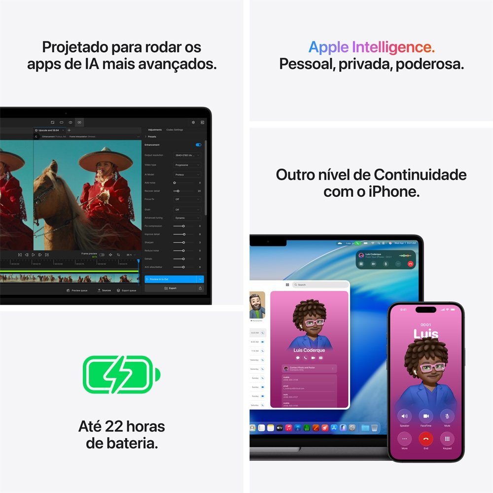 MacBook Pro Apple 14" Chip M5 Max, CPU 18 Núcleos, GPU 32 Núcleos, 36GB, SSD 2TB, Preto-Espacial - MGDU4BZ/A