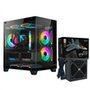 Gabinete Gamer Hyrax HGB750,  Frontal Curvo, Mini Tower + Fonte MACH1 Steady, 650W