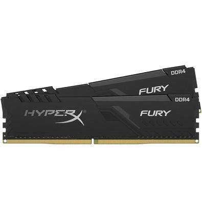 KINGSTON HYPERX 32GB DDR4 3600MHz 32GB×2 Memória HyperX Fury, 32GB (2x16GB), 2400MHz, DDR4, Preto