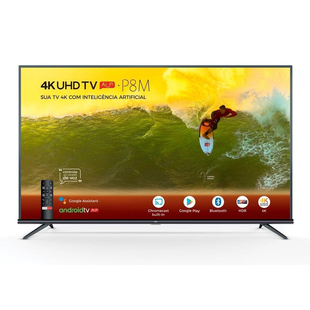 Smart TV LED 55´ 4K TCL, Android TV, 3 HDMI, 2 USB, Bluetooth, Wi-Fi, HDR, Chumbo - 55P8M Smart TV LED 55´ 4K TCL, Android TV, 3 HDMI, 2 USB, Bluetooth, Wi-Fi, HDR, Chumbo - 55P8M