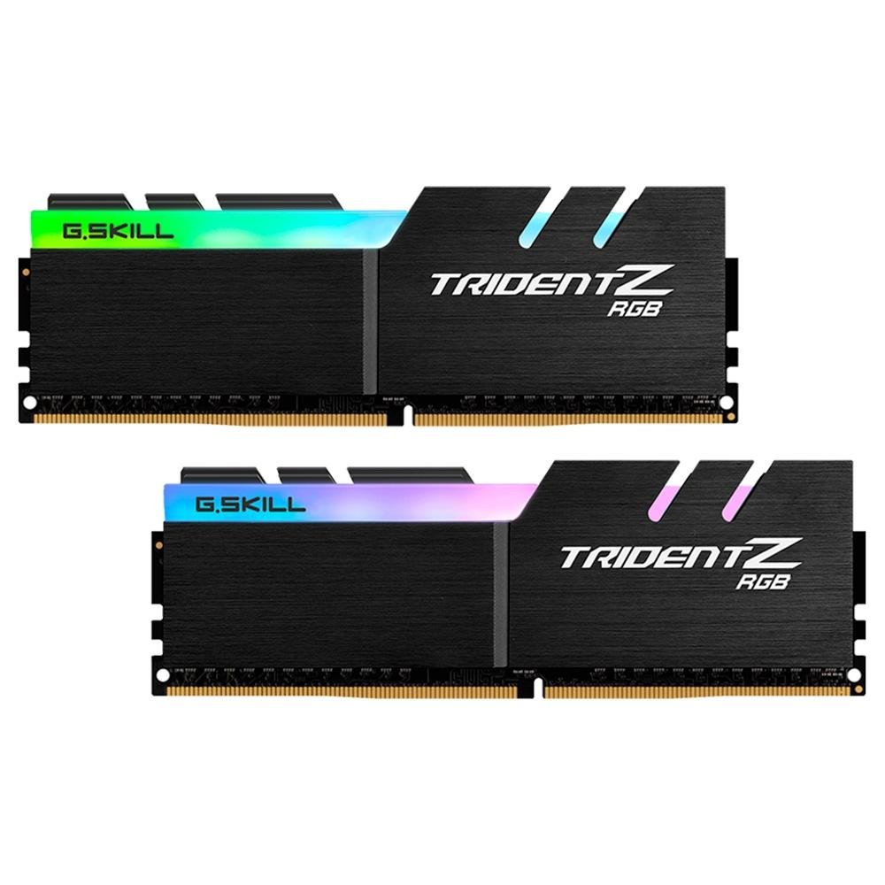 Memória G.Skill Trident Z RGB, 32GB (2x16GB), 3200MHz, DDR4, CL16, Preto - F4-3200C16D-32GTZR