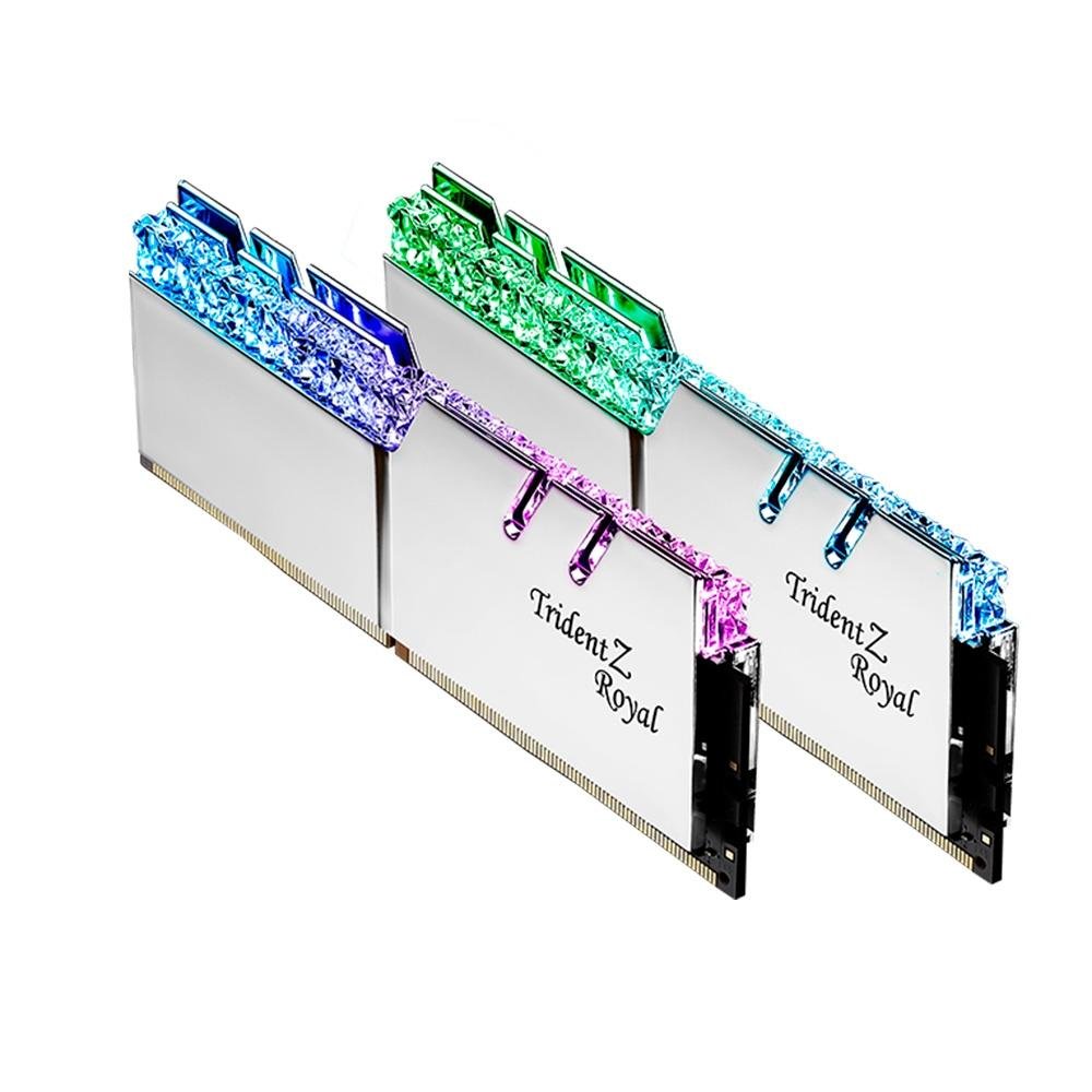 Memória RAM G.Skill Trident Z Royal RGB, 32GB (2x16GB), 3000MHz, DDR4, CL16, Prata - F4-3000C16D-32GTRS