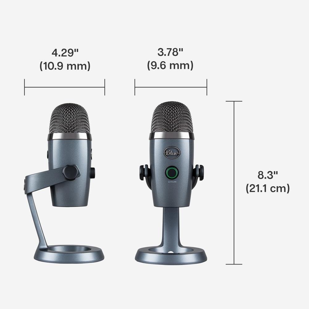 Microfone Condensador USB Blue Yeti Nano Cinza