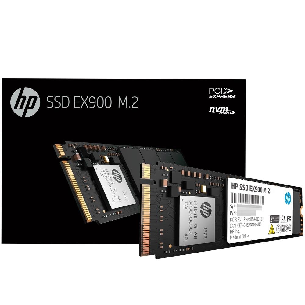 SSD 500 GB HP EX900, M.2, PCIe NVMe, Leitura: 2100MB/s e Gravação