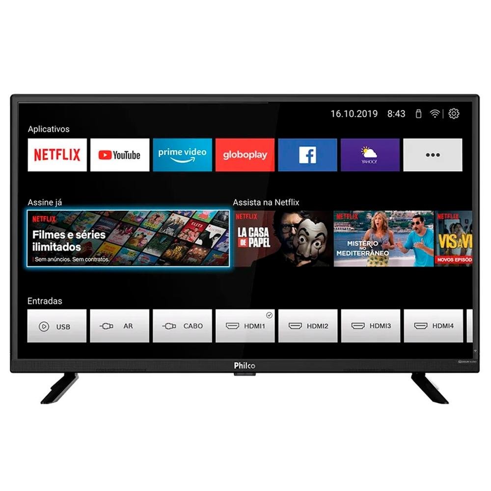 Smart TV Philco 32 Polegadas LED, 2 HDMI, 1 USB, Conversor Digital - PTV32G52S