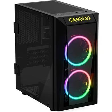 Gabinete Gamer Gamdias Talos E1, Mid Tower, RGB, com FAN, Lateral em Vidro - TALOS E1