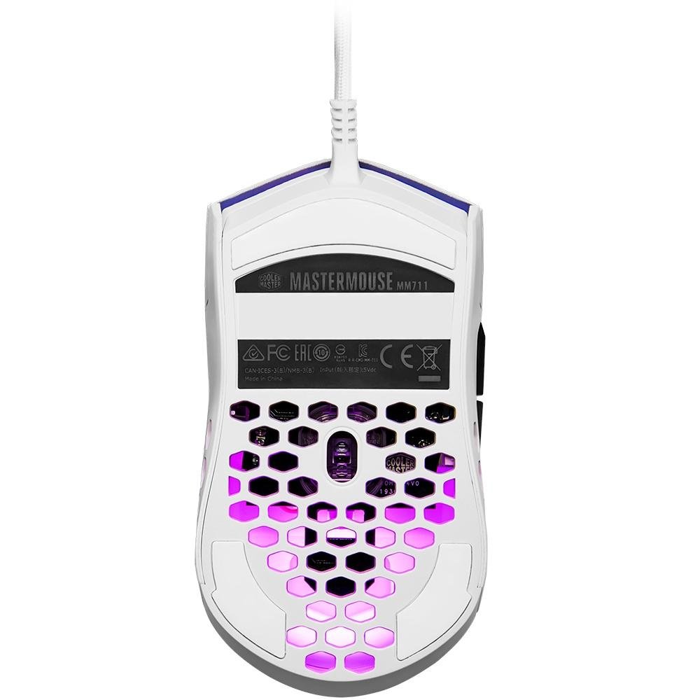 Mouse Gamer Cooler Master MM711, RGB, 6 Botões, 16000DPI, Branco Glossy - MM-711-WWOL2 Mouse Gamer Cooler Master MM711, RGB, 6 Botões, 16000DPI, Branco Glossy - MM-711-WWOL2