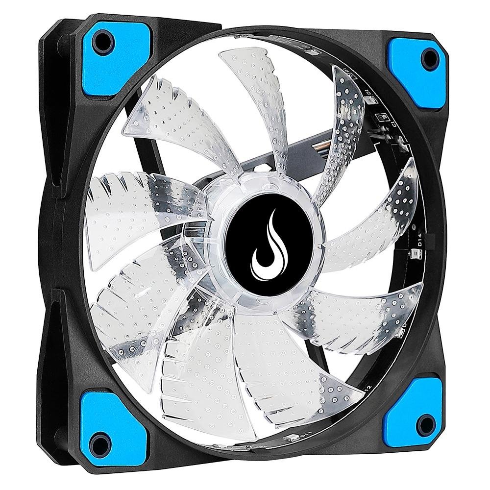 Ventoinha Rise Mode Wind W1, 120mm, LED Azul, Preto - RM-WN-01-BB