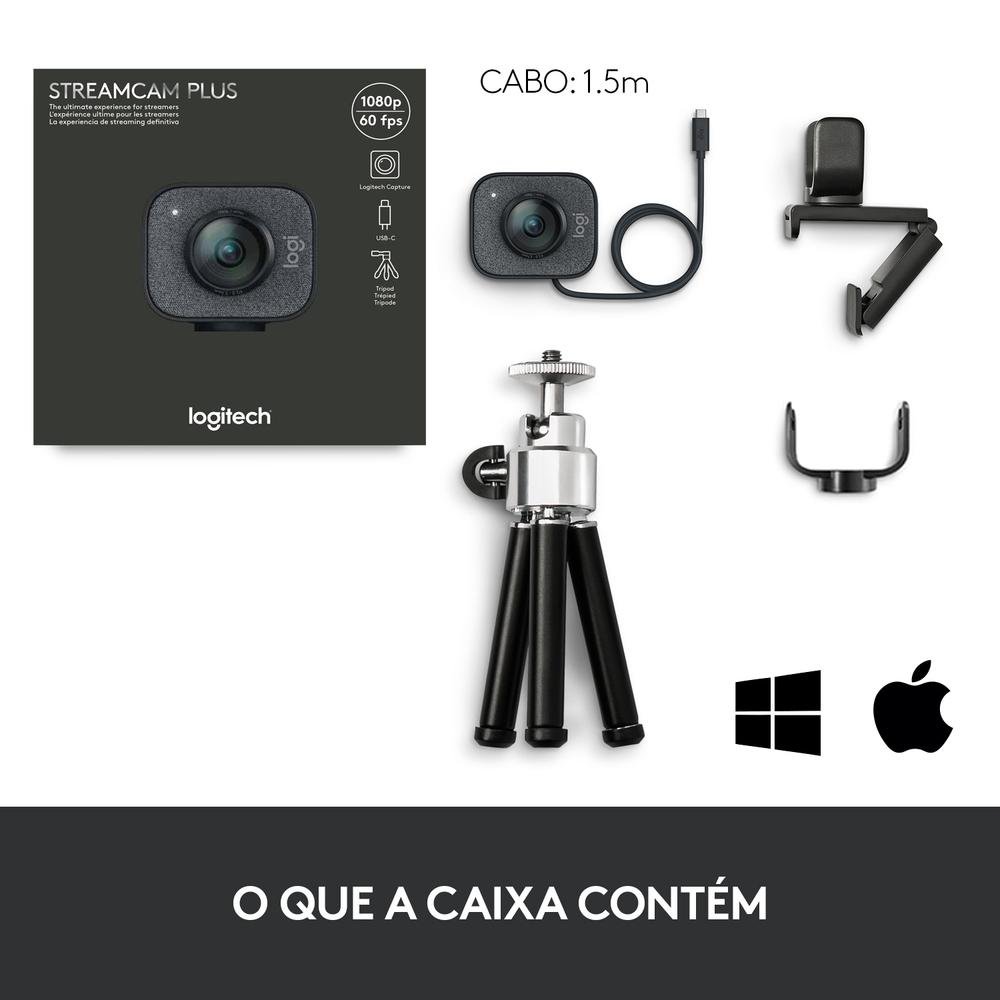 Logitech StreamCam フルHD 1080p Câmera para notebook Logitech Stream Cam | Qualidade de imagem em
