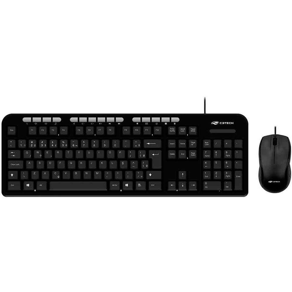 Kit Teclado e Mouse USB Preto, C3TECH KT-200BK - Imagem 2