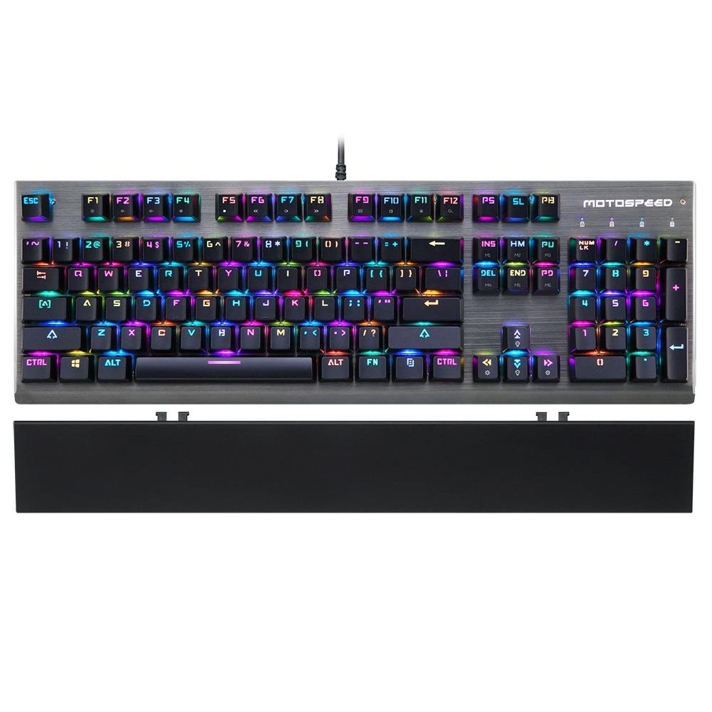 Teclado Mecânico Gamer Motospeed CK108, RGB, Switch Blue, ANSI, Preto - FMSTC0047AZL Teclado Mecânico Gamer Motospeed CK108, RGB, Switch Blue, ANSI, Preto - FMSTC0047AZL