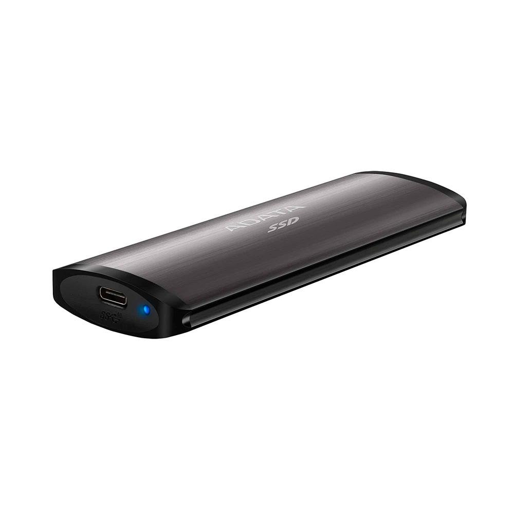 SSD Externo Adata, 256GB, USB 3.2 Gen 2 com Type C, Leitura: 1000MB/s, Cinza - ASE760-256GU32G2-CTI SSD Externo Adata, 256GB, USB 3.2 Gen 2 com Type C, Leitura: 1000MB/s, Cinza - ASE760-256GU32G2-CTI