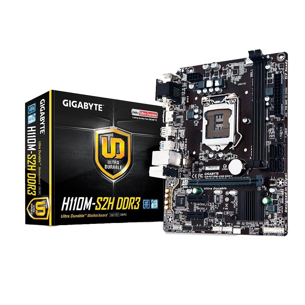 値下げ）DDR4 16G+Core i5 6400 + GA-H110M-S2H Placa Mãe Gigabyte GA-H110M-S2H, Intel LGA 1151, Micro ATX, DDR3