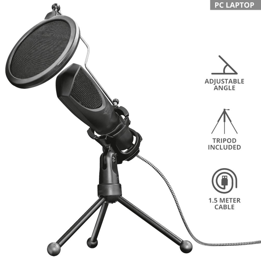 Microfone Gamer GXTrust SGXT 232 Mantis Streaming Podcast, USB - 22656