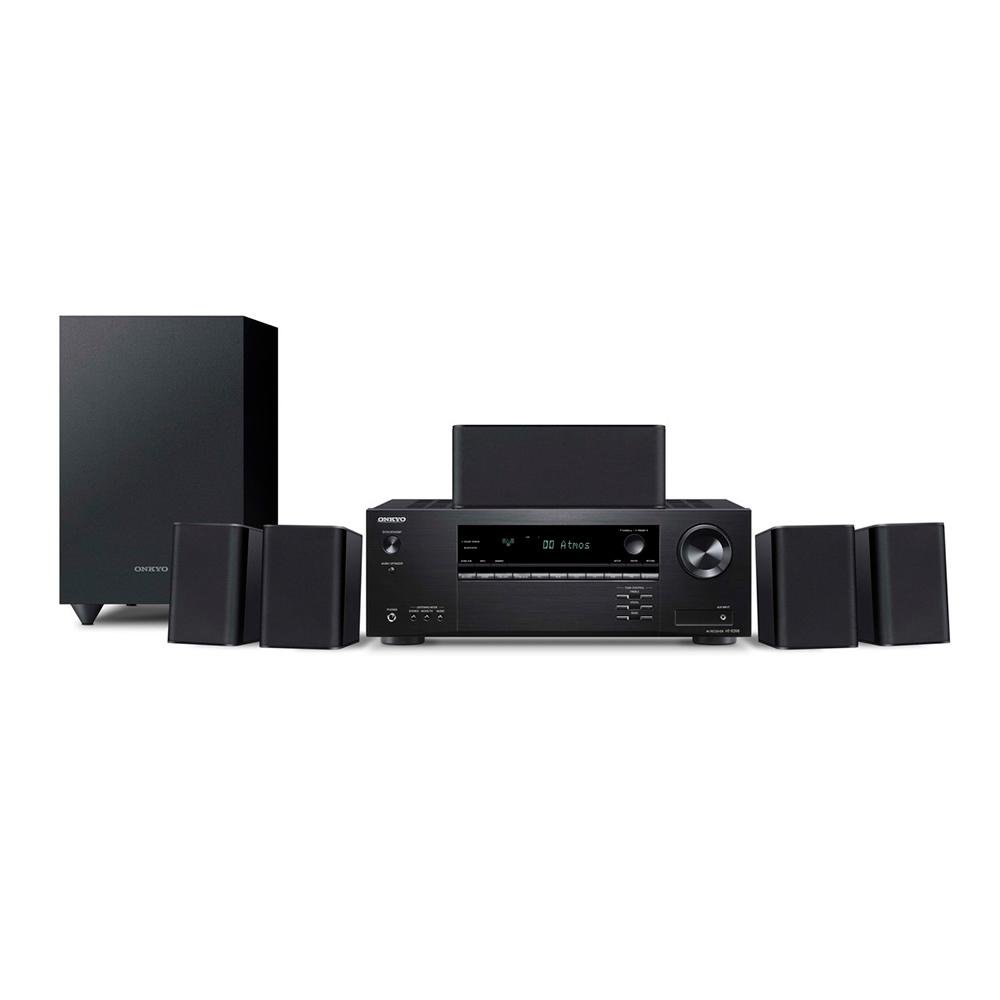 Home theater onkyo 5 1 canais 4k bluetooth dolby atmos e dts x