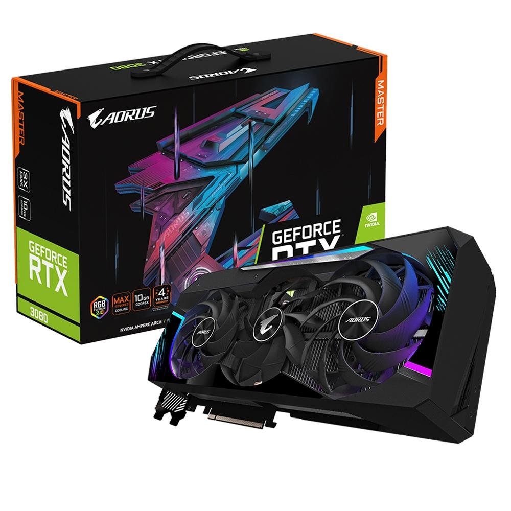 AORUS GeForce RTX™ 3080 MASTER 10G グラボ Placa de Vídeo Gigabyte NVIDIA AORUS GeForce RTX 3080 Master, 10GB