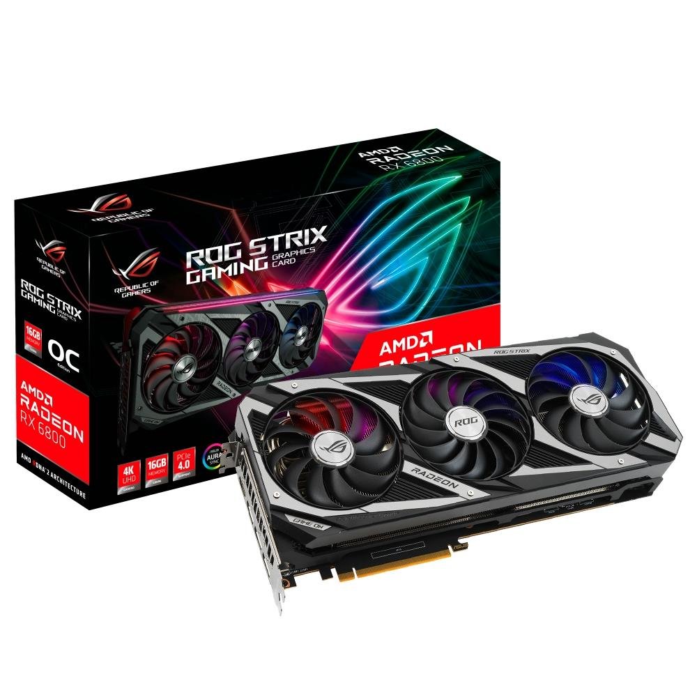 グラフィックボード・グラボ・ビデオカード ASUS ROG STRIX RADEON RX 6800 OC 16GB Placa de Vídeo VGA ASUS ROG Radeon RX6800 | KaBuM!
