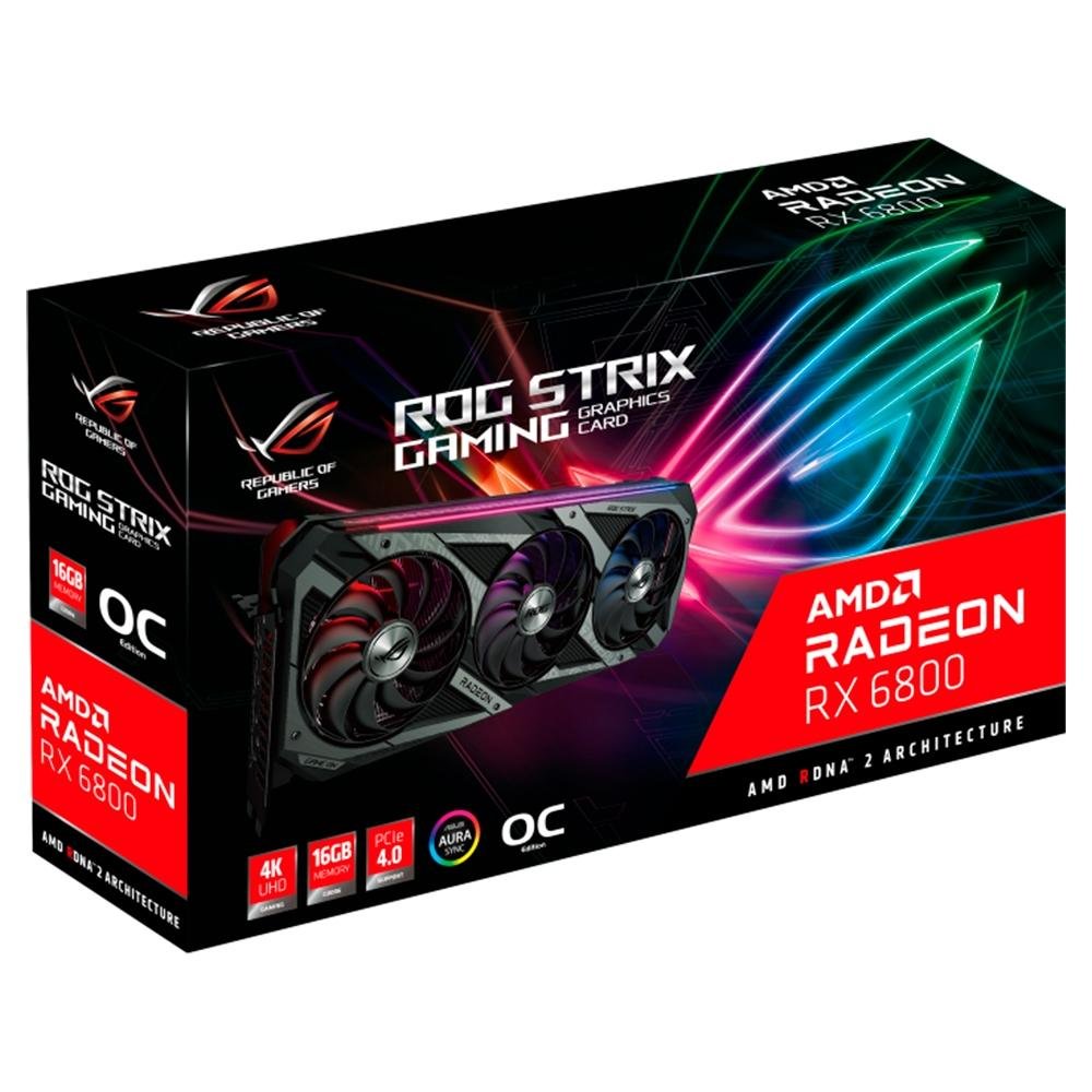 Placa de Vídeo VGA ASUS ROG Radeon RX6800 | KaBuM!