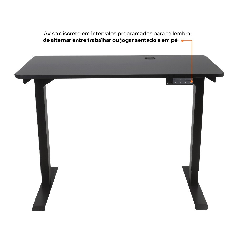 Mesa Office Husky Zenith 900 PRO - Regulagem Elétrica de Altura, Alerta Ergonômico, 4 Memórias, Antiesmagamento, Preta - HDO900PT