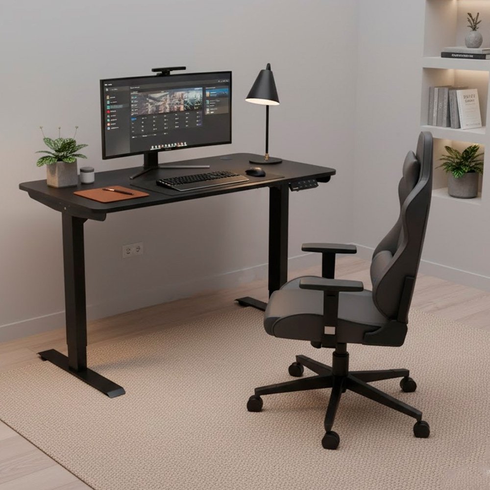 Mesa Office Husky Zenith 900 PRO - Regulagem Elétrica de Altura, Alerta Ergonômico, 4 Memórias, Antiesmagamento, Preta - HDO900PT